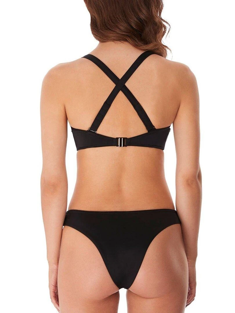 Haut de maillot de bain à armatures bonnets profonds Remix   Noir