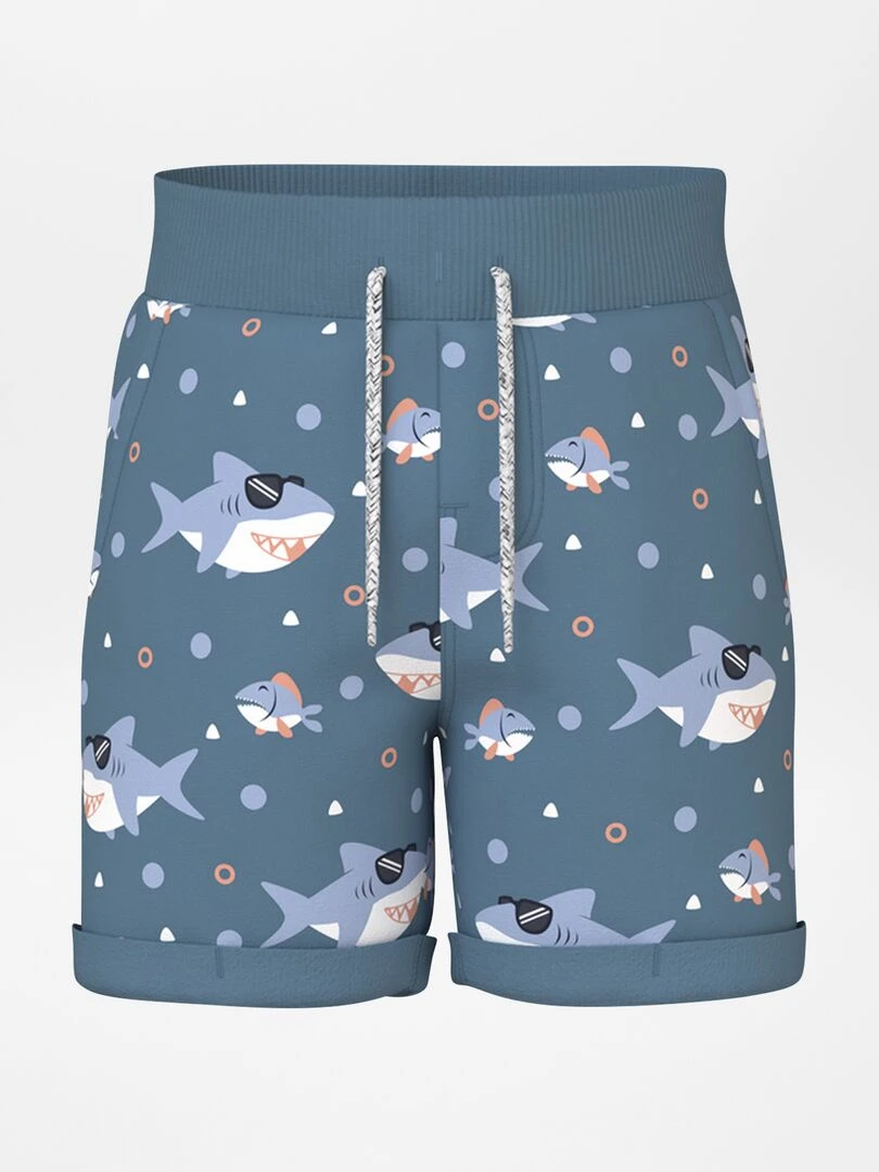 Short molletonné style jogging Bleu