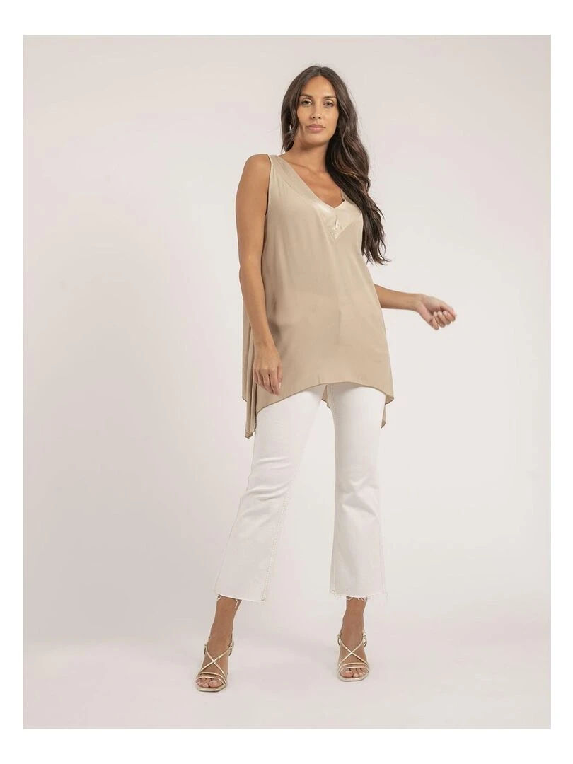 Top sans manches FORELA   Beige
