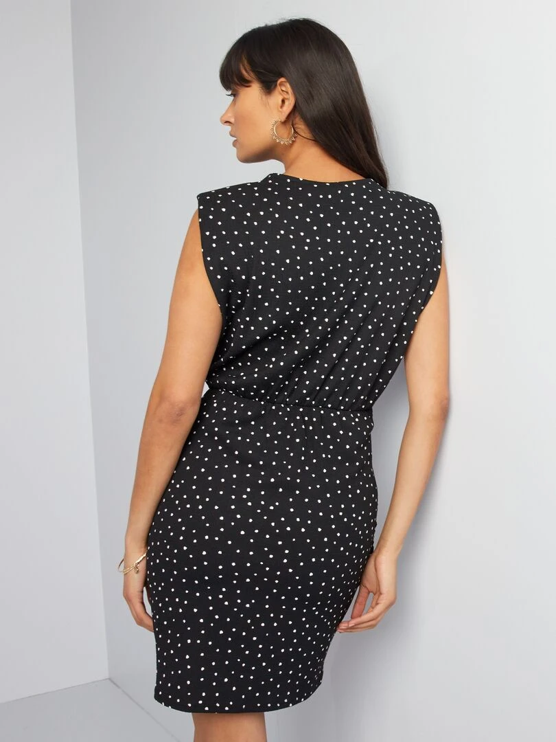 Robe crêpée à épaulettes Noir