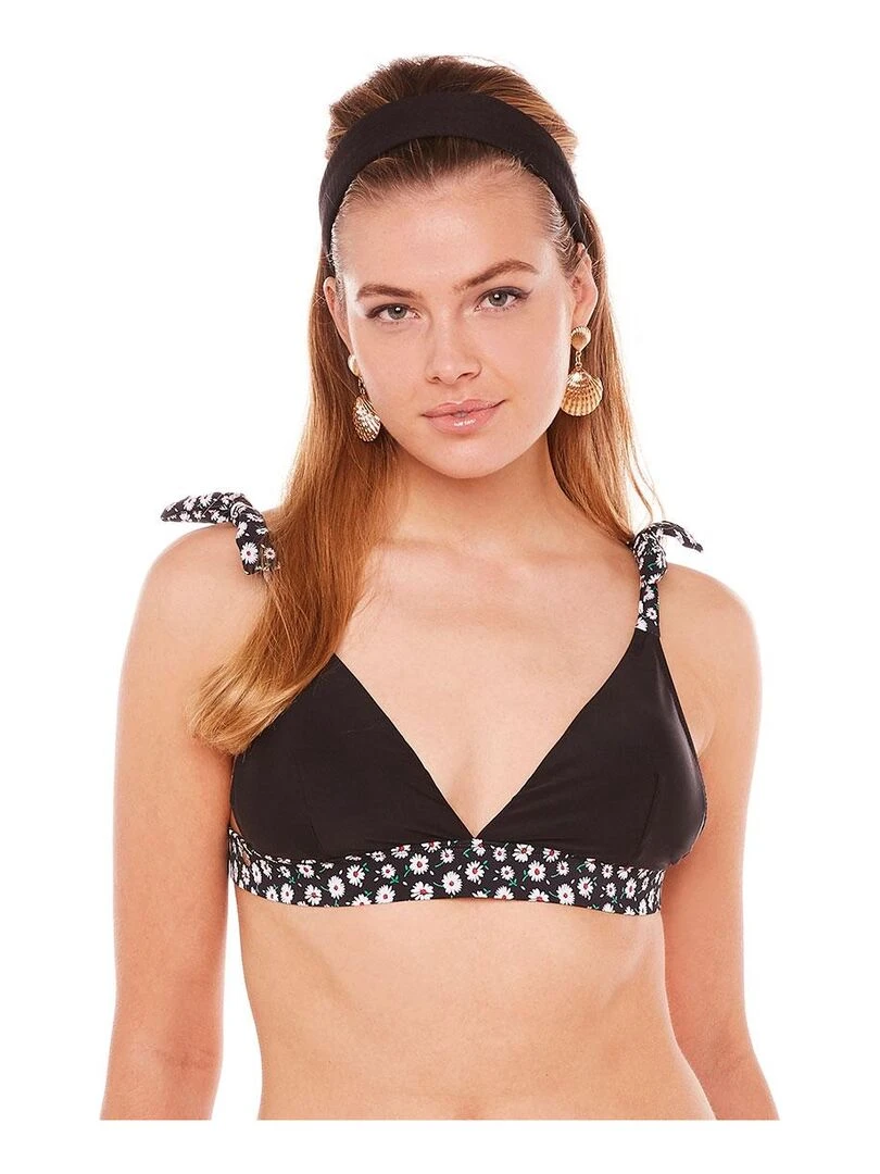Haut de maillot triangle PARADIS Brigitte Bardot Bain Noir