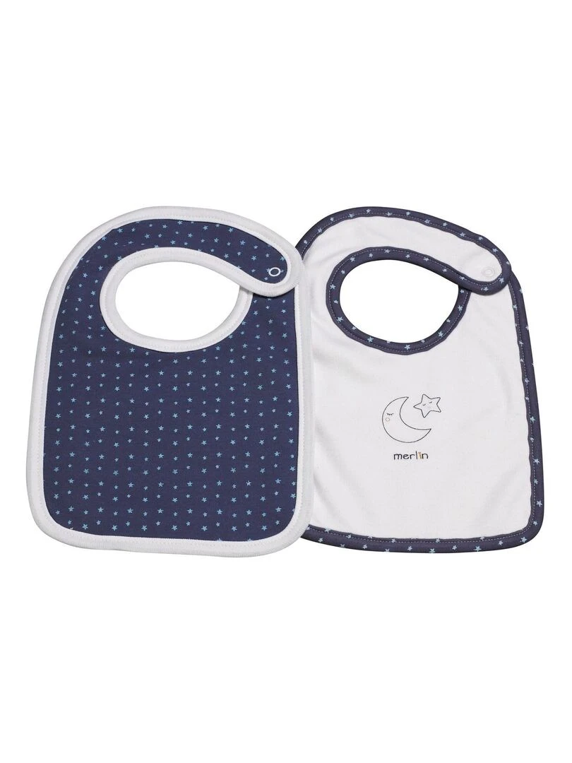 Bavoirs lot de 2 en coton Bleu SAUTHON Bleu