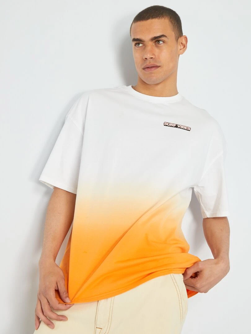 T shirt avec couleur dégradée orange