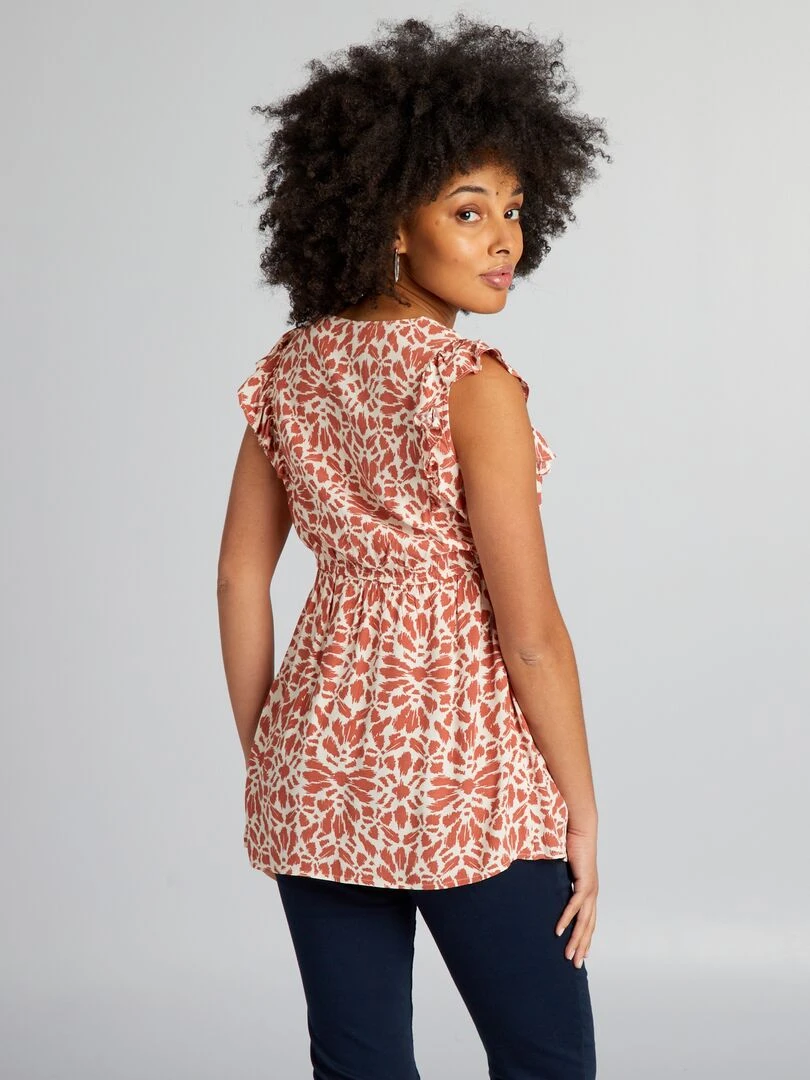 Chemisier volantée grossesse   Terracotta