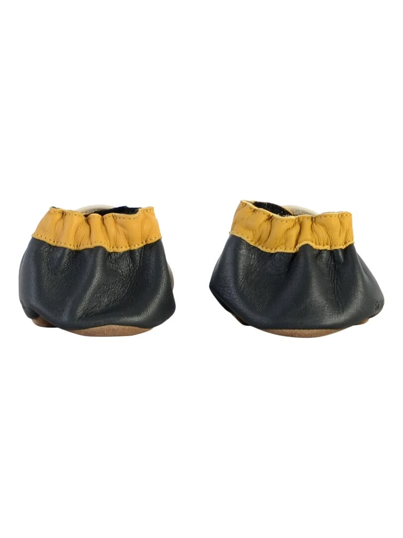 Coffret Chausson Cuir Bebe Robeez Naval Officer   Beige
