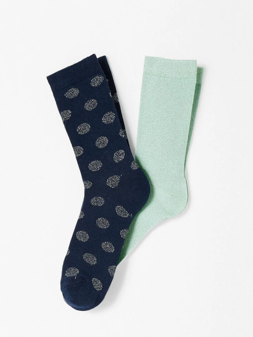 Lot de 2 paires de chaussettes fantaisie Damart Vert