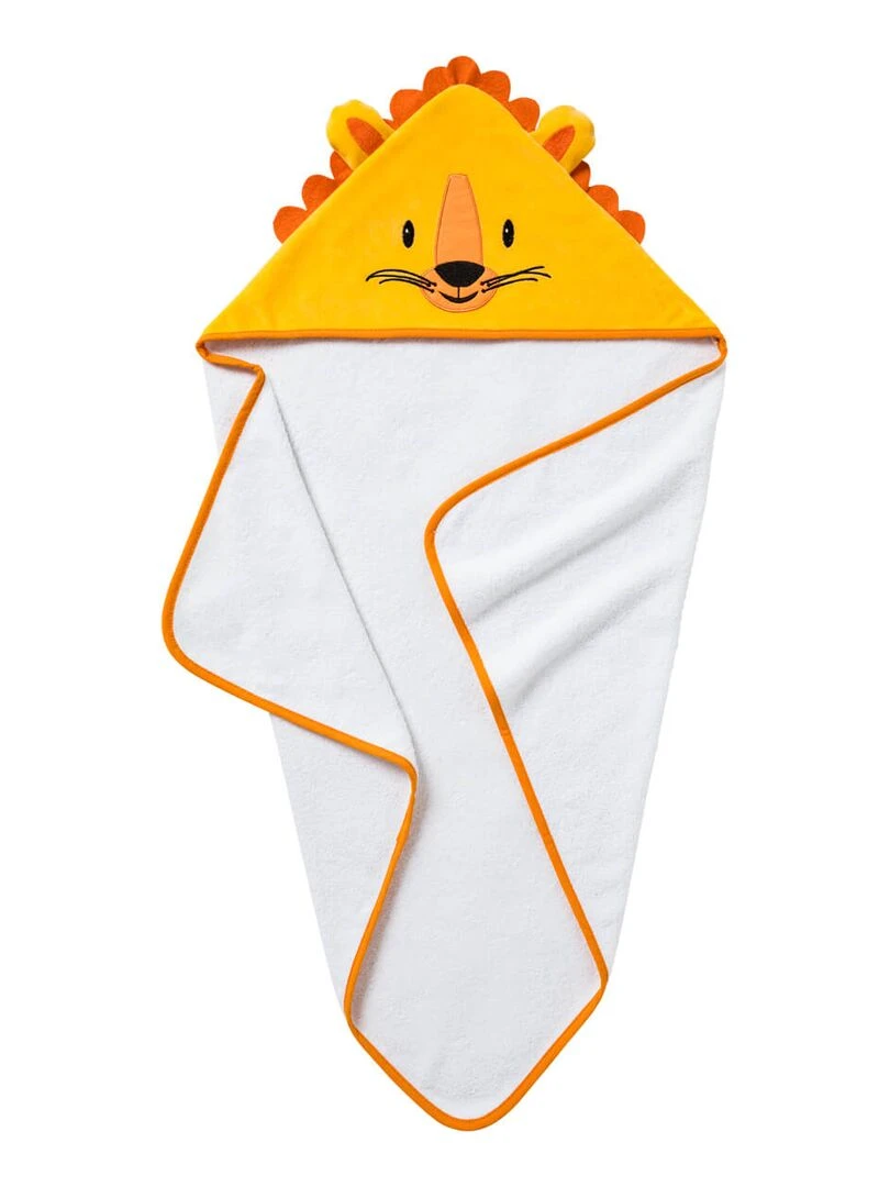 Cape de bain ludique 75x75 cm   Lion   Jaune