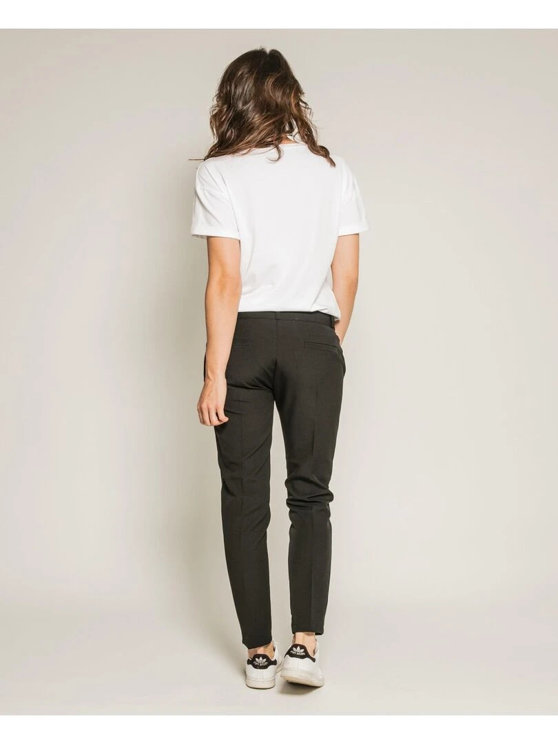 Pantalon cigarette avec bandes ELEONOR   Noir