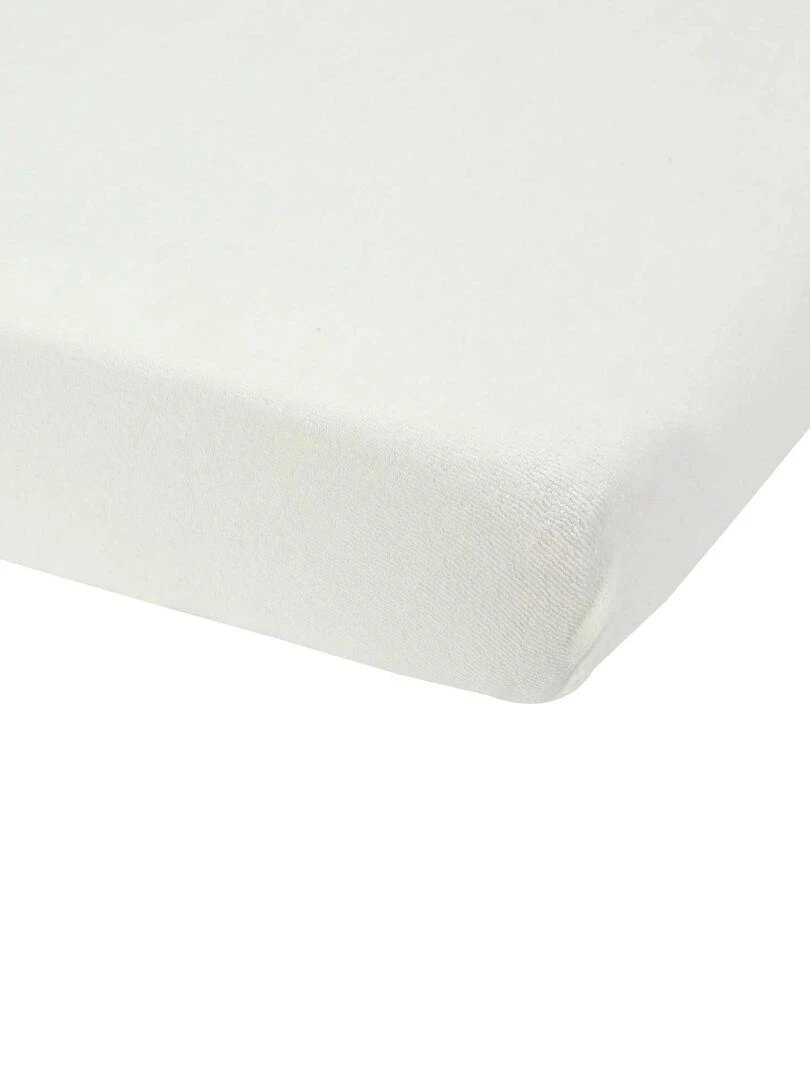 Housse de matelas à langer bébé Trois Kilos Sept Blanc Beige