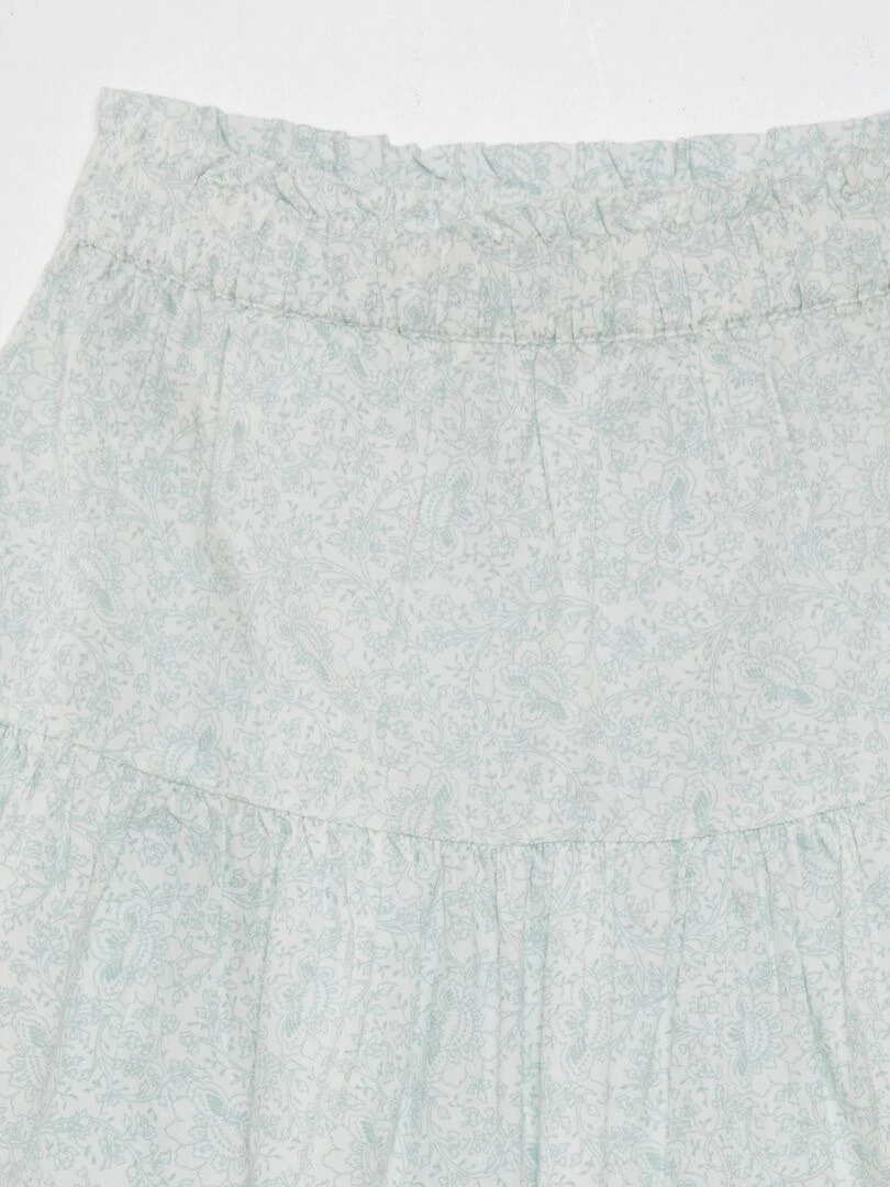 Jupe légère évasée Vert/blanc