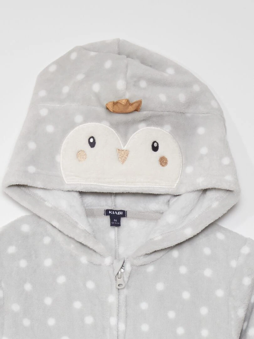 Combinaison à capuche en sherpa   Gris