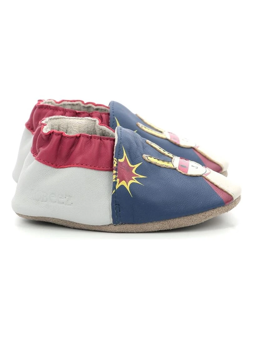 Chaussons Cuir Magic Rabbit Bleu