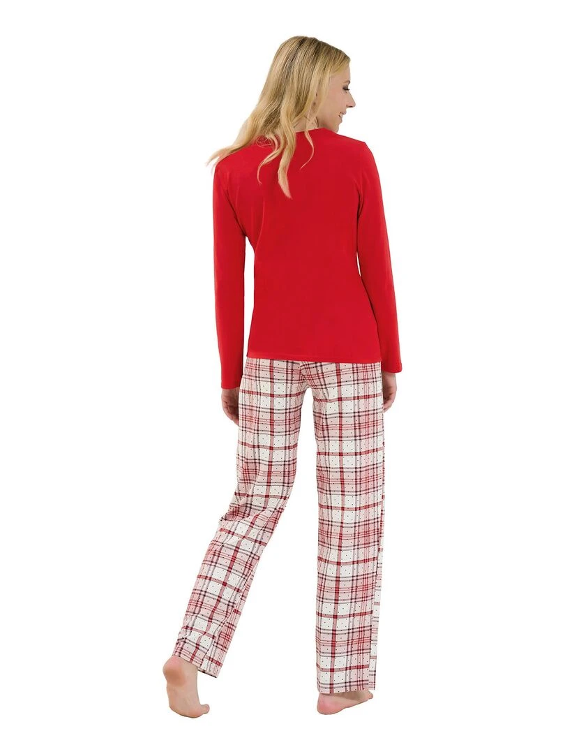 Pyjama pantalon top manches longues Holiday Rouge