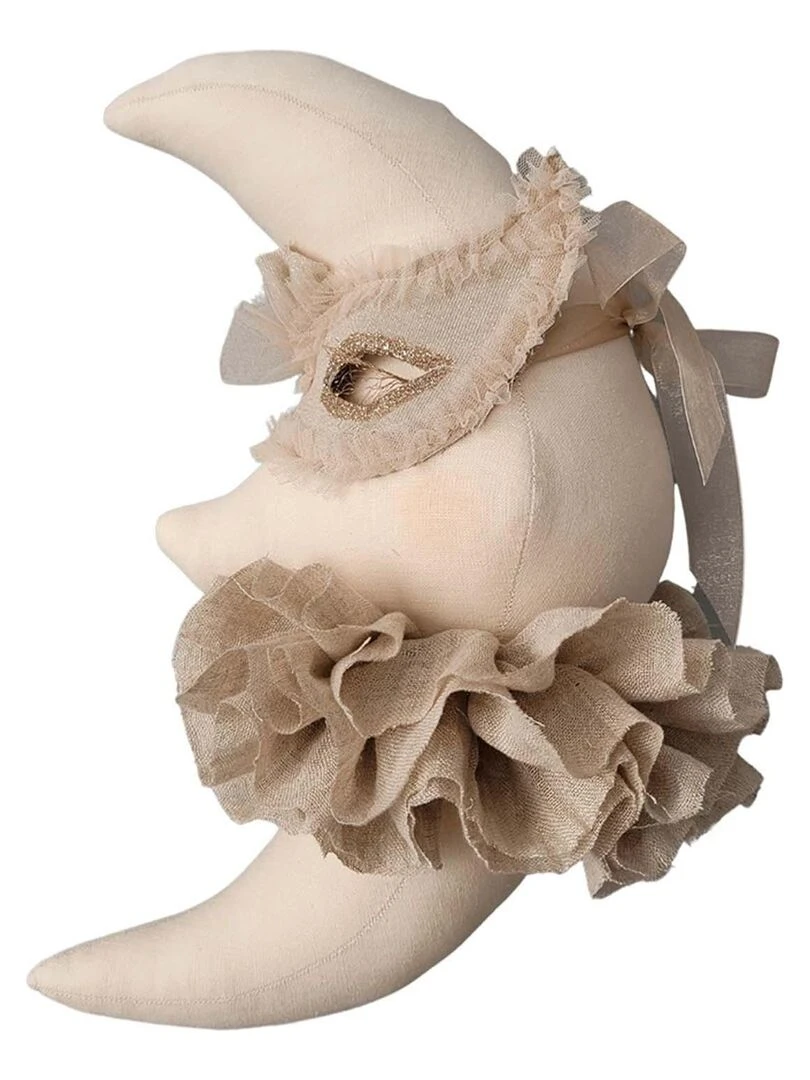 Trophée mural enfant en lin Lune Venise Beige