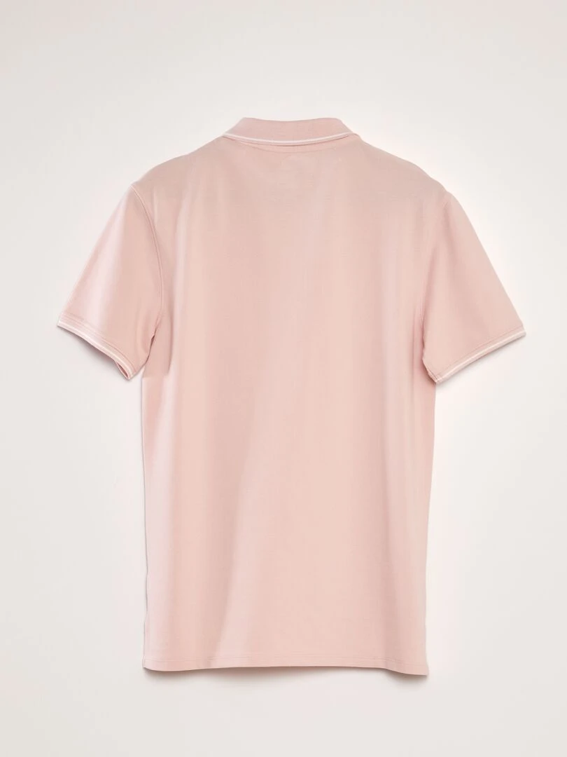 Polo en piqué de coton Rose