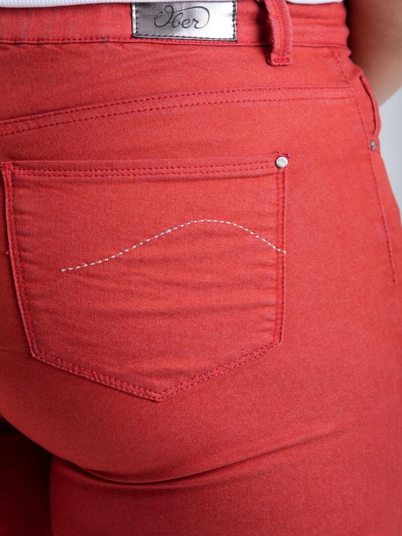 Jeans regular stretch twill de couleur OBR11 'OBER'   Rouge