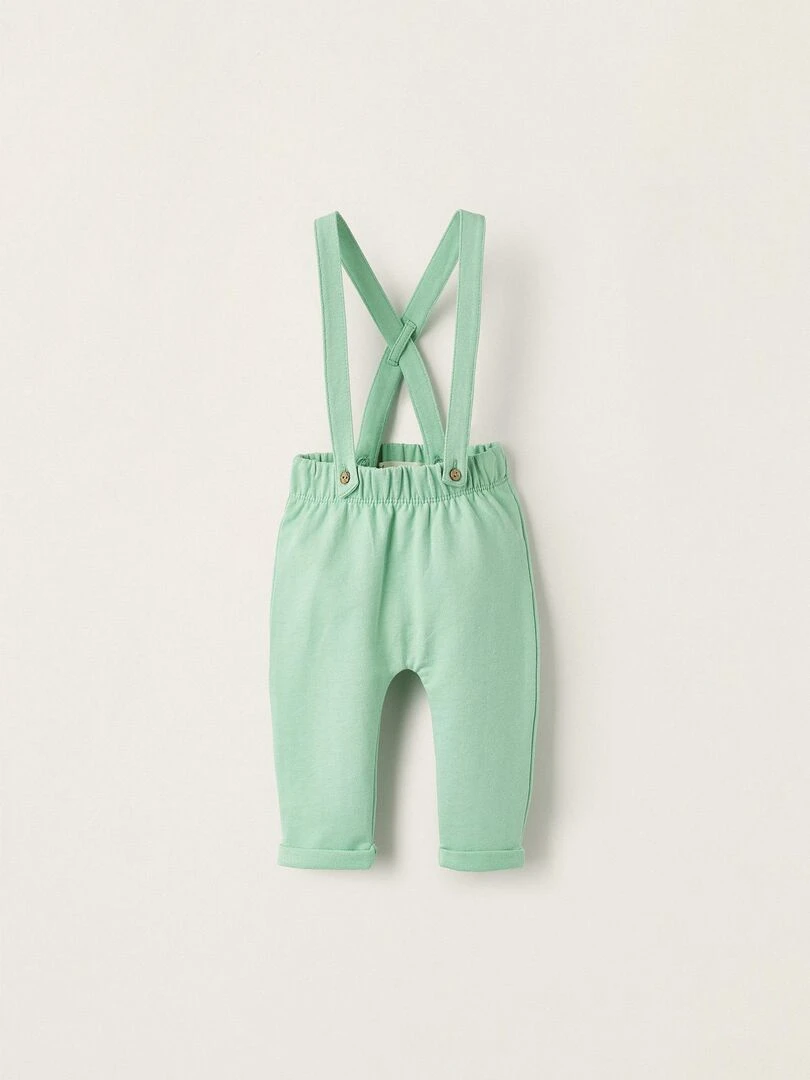 Pantalon avec Bretelles Amovibles pour Nouveau Né 'Carrots' NATURE TAKEOVER Vert