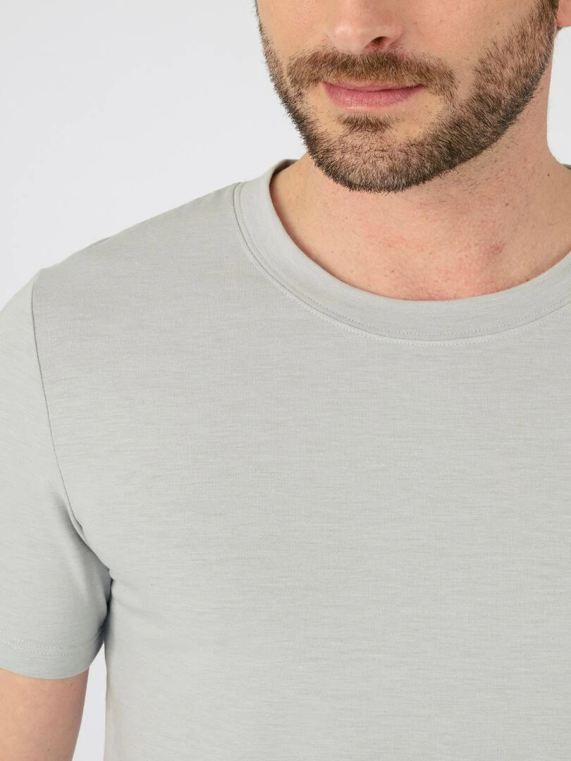 T shirt manches courtes thermorégulant Evolutyl Damart Gris chiné