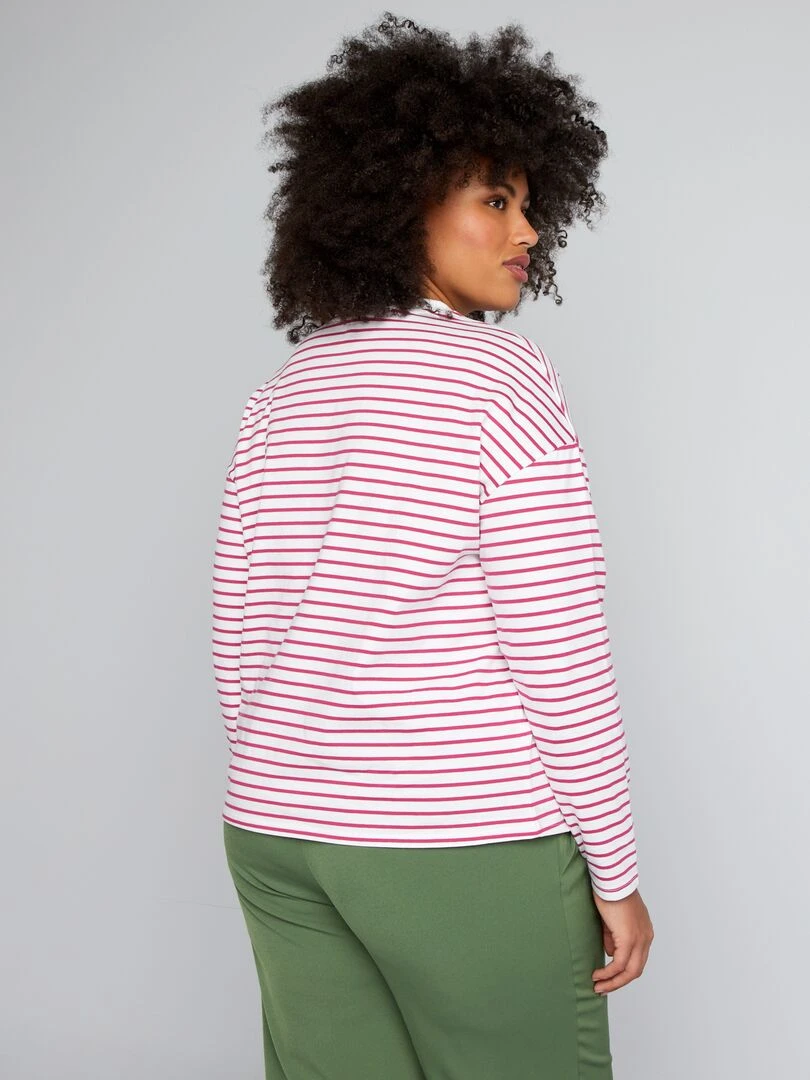 T shirt marinière   Rose