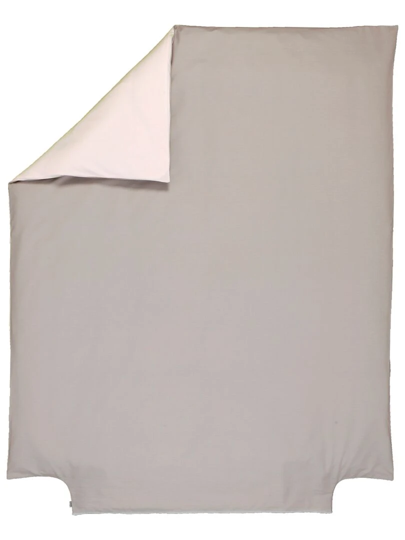 Housse de couette 120x150 cm bicolore coton bio 'P'tit Basile' Marron
