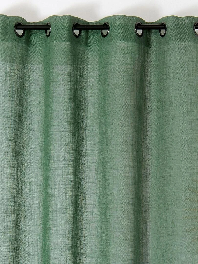 Rideau tamisant et naturel en 100% lin   Vert