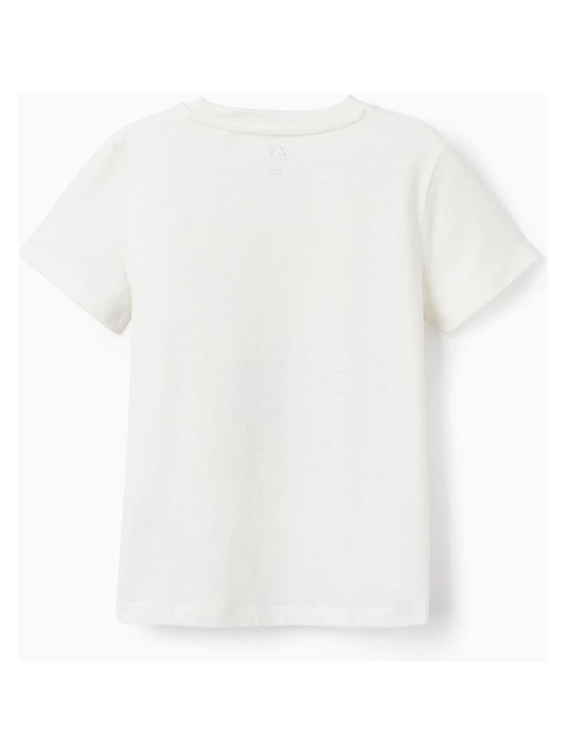 T shirt à manches courtes en coton pour fille 'Polynésie' manches courtes Blanc