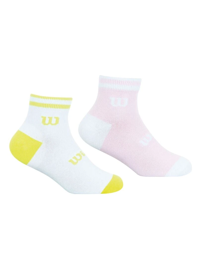 LOT DE 2 PAIRES DE CHAUSSETTES WILSON BLANC ROSE Blanc