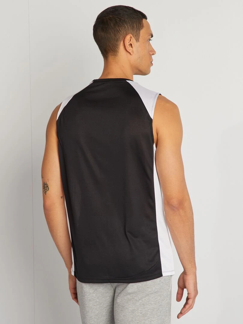 Débardeur droit à col rond   Blanc/noir