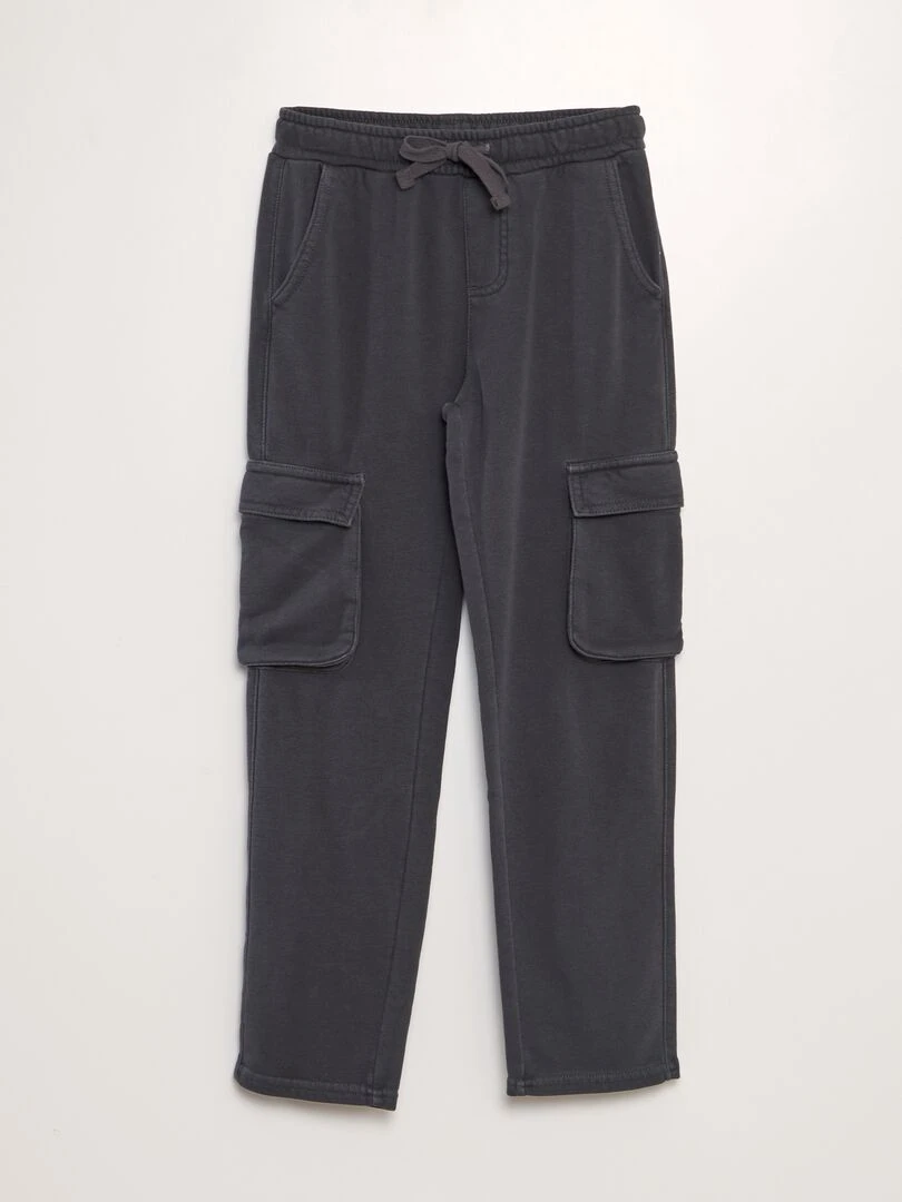Pantalon droit avec poches à rabat Noir