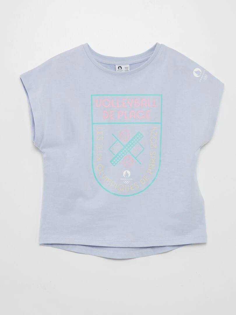 T shirt à col rond   Paris 2024   Bleu