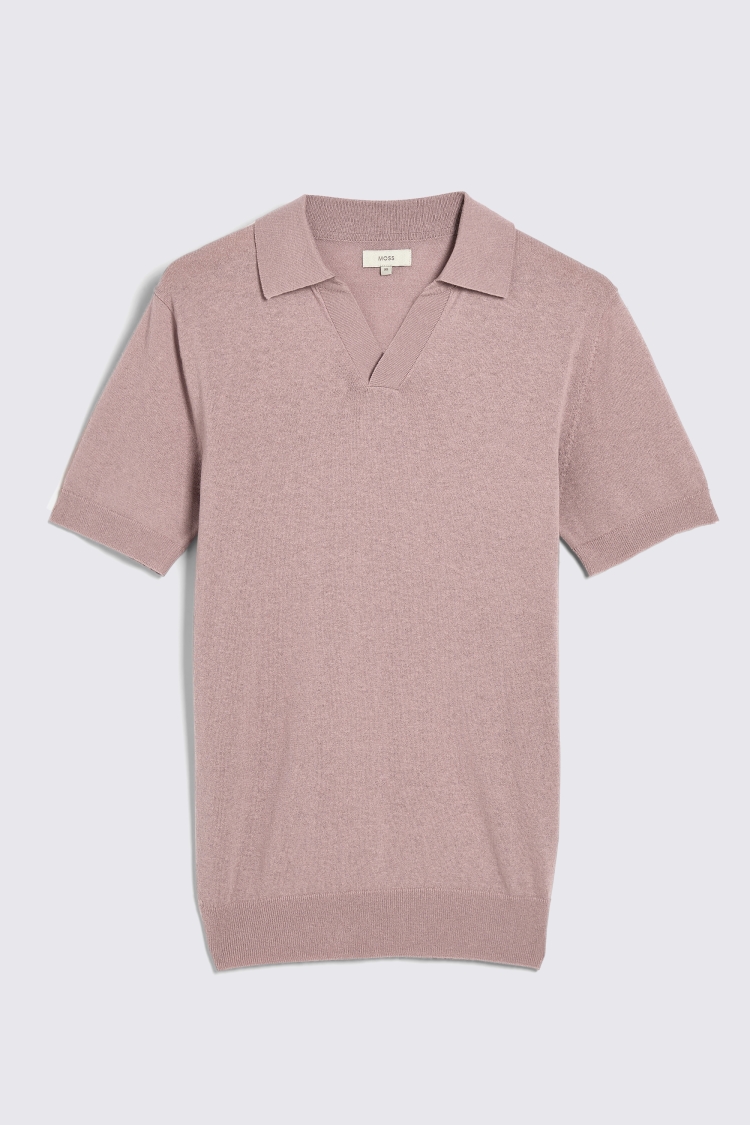 Linen Blend Pink Skipper Polo   Buy Online at Moss
