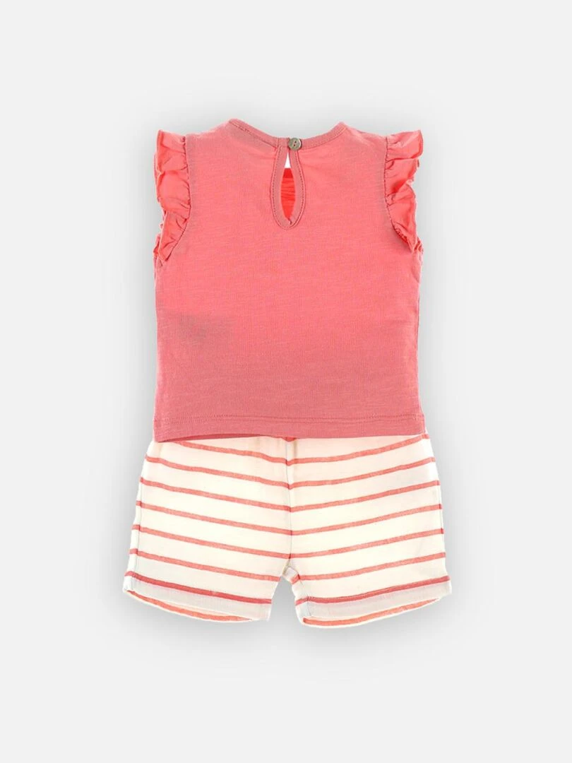 Set t shirt + short en coton BIO Noukie's Rose