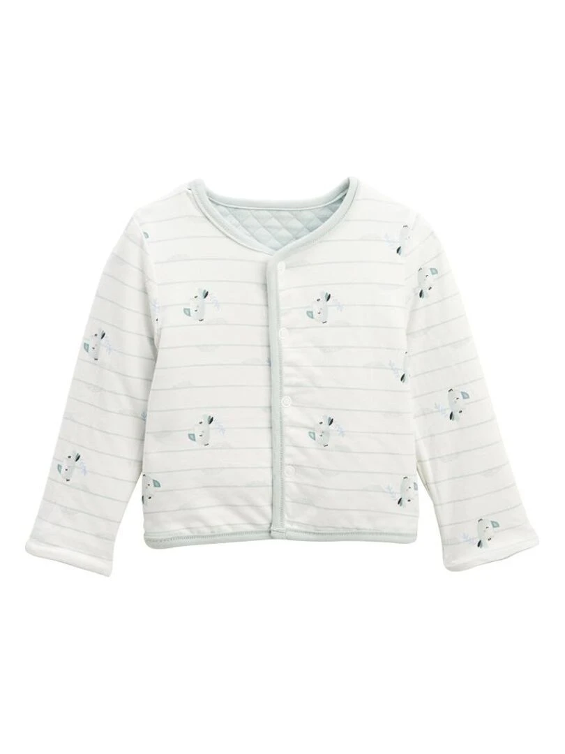 Gilet bébé réversible en coton matelassé Kimi   Ecru