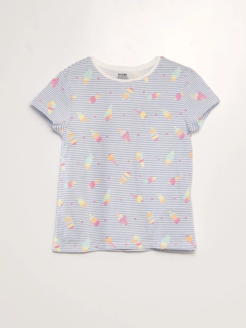 Lot de 2 tee shirts à message   Bleu/blanc