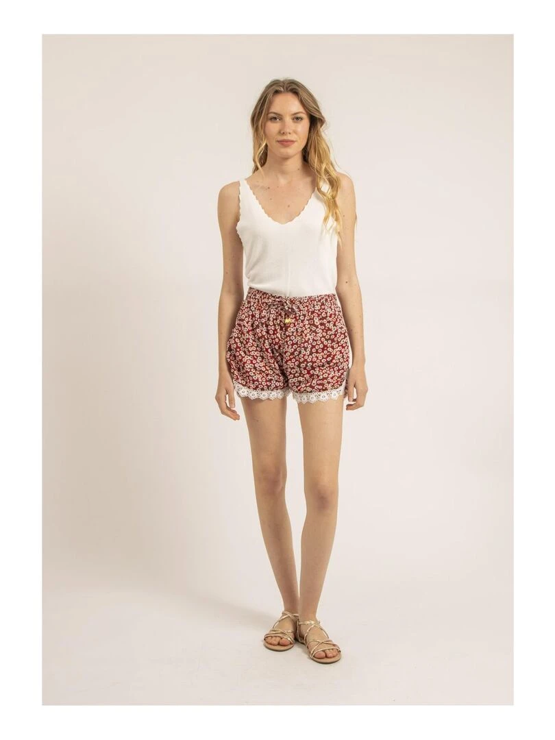 Short dentelle XIAME   Rouge