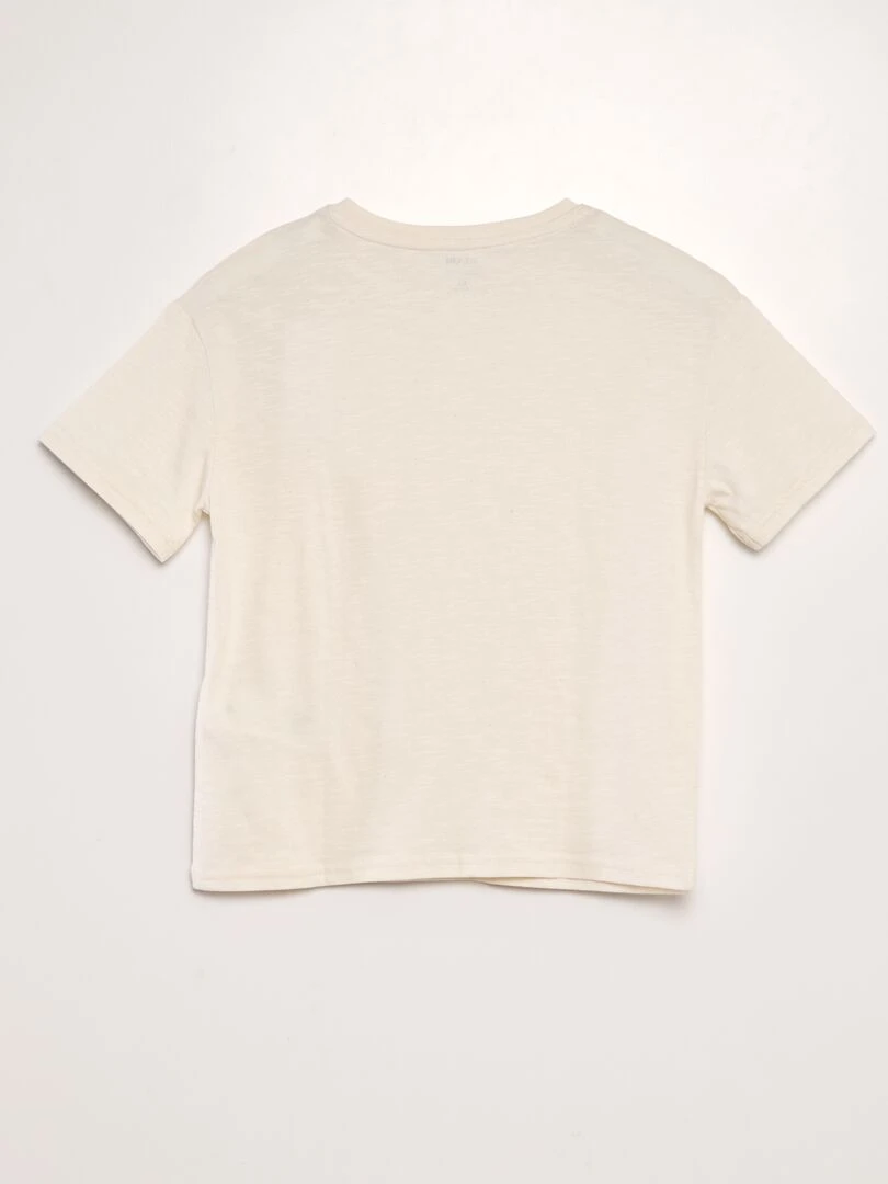 T shirt col tunisien Ecru