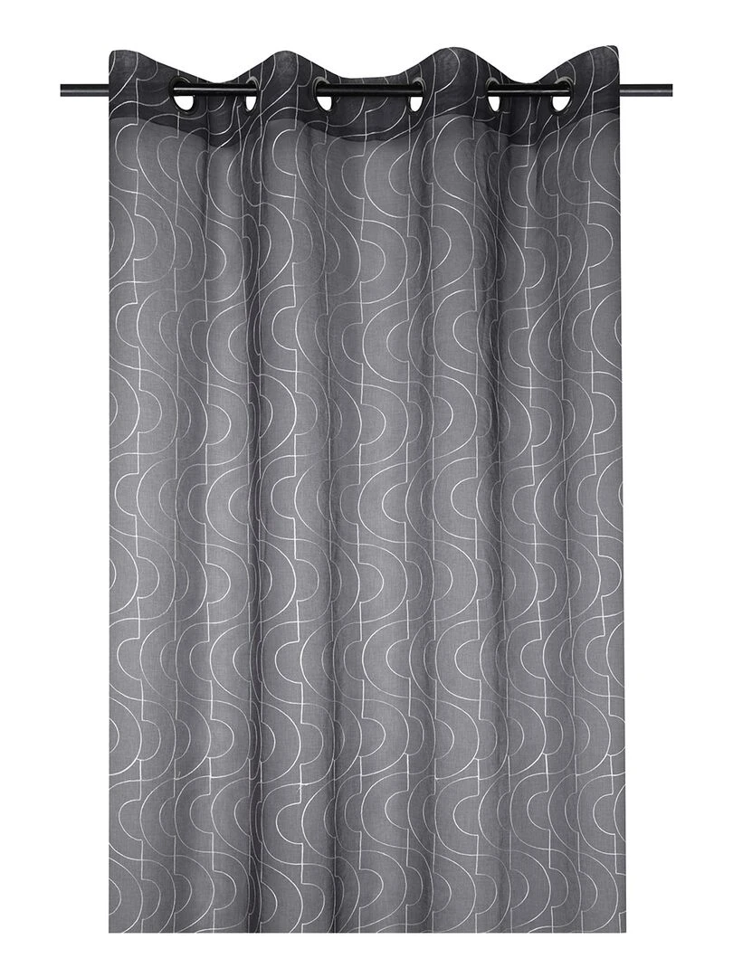 Voilage à œillets 140x260 cm Lenny anthracite Gris