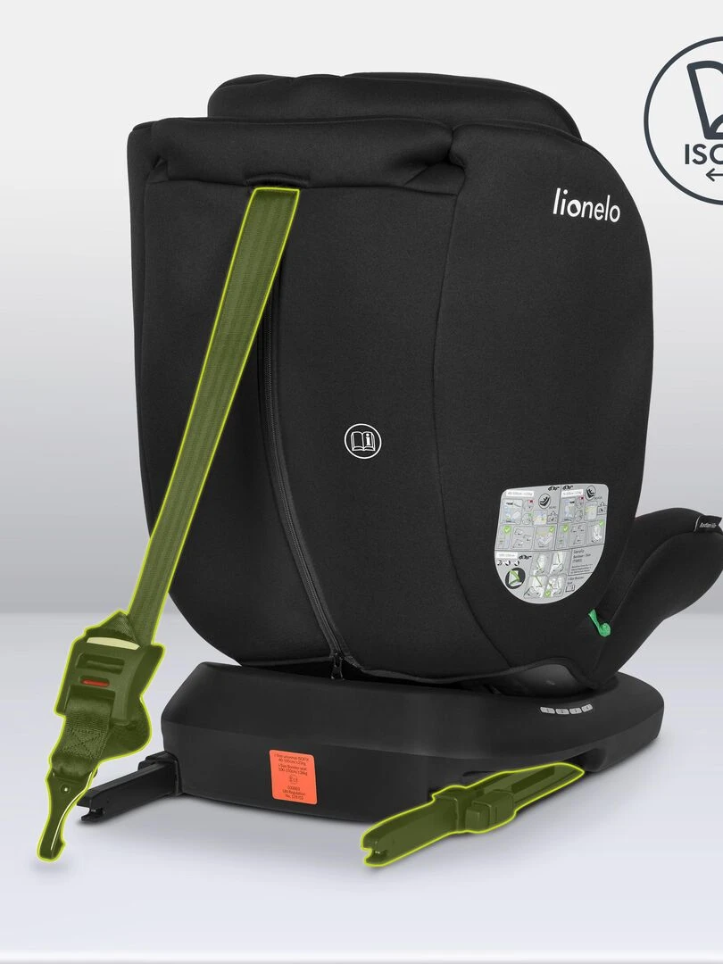 Siège auto bébé évolutif LIONELO Bastiaan i Size Groupe 0/1/2/3 360° ISOFIX Noir Noir Rouge