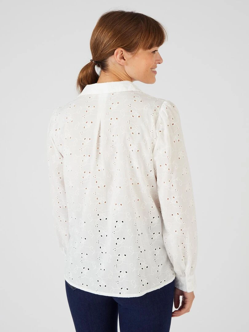 Chemisier broderie anglaise   Damart   Blanc cassé