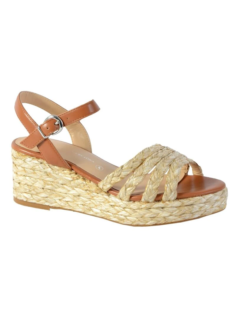 Sandales Compensee The Divine Factory   Marron