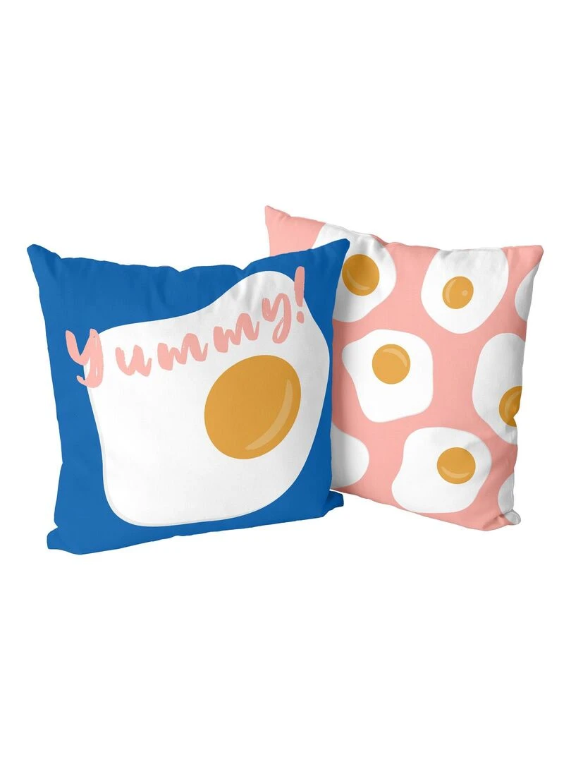 Housse de coussin décoratif Yummy "Happyfriday" Blanc