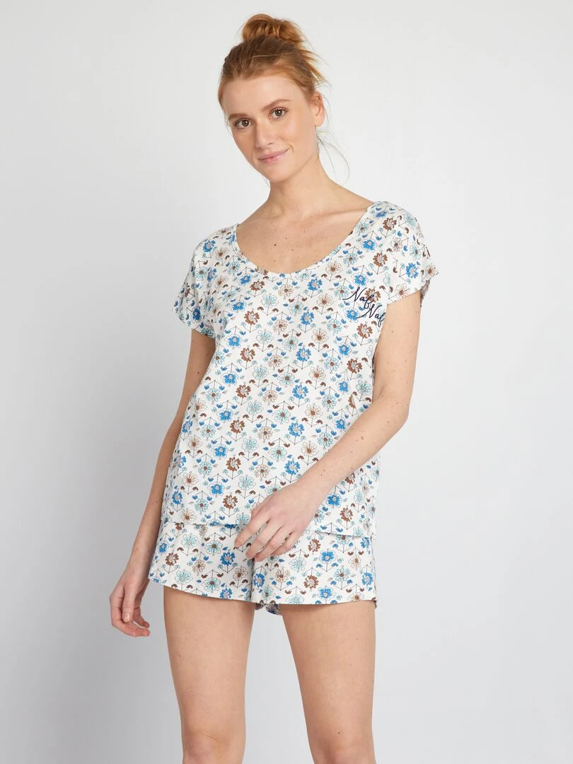 Ensemble de pyjama imprimé 'Naf naf' 2 pièces Bleu