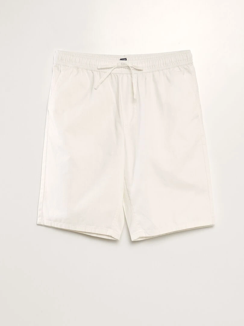 Bermuda chino avec taille élastiquée blanc
