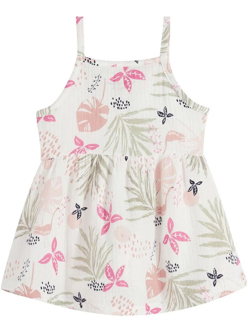 Robe enfant en gaze de coton Calipso Ecru