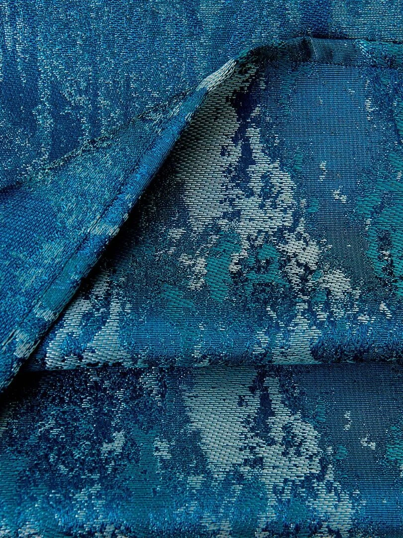 Paire de rideaux au style camouflage chic   Bleu turquoise