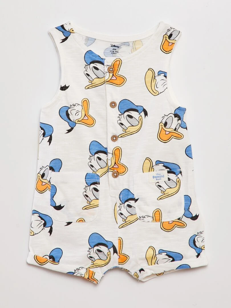 Barboteuse courte 'Disney' Blanc Donald