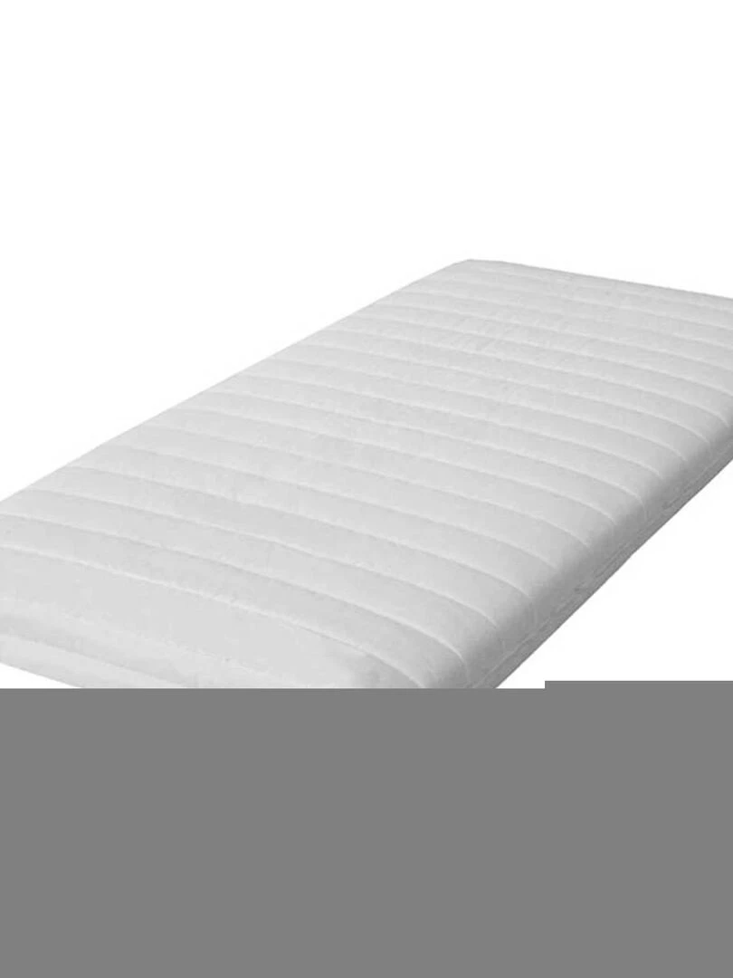 Matelas Bébé Respirant Déhoussable & Lavable & Hypoallergénique Fabriqué en France Blanc