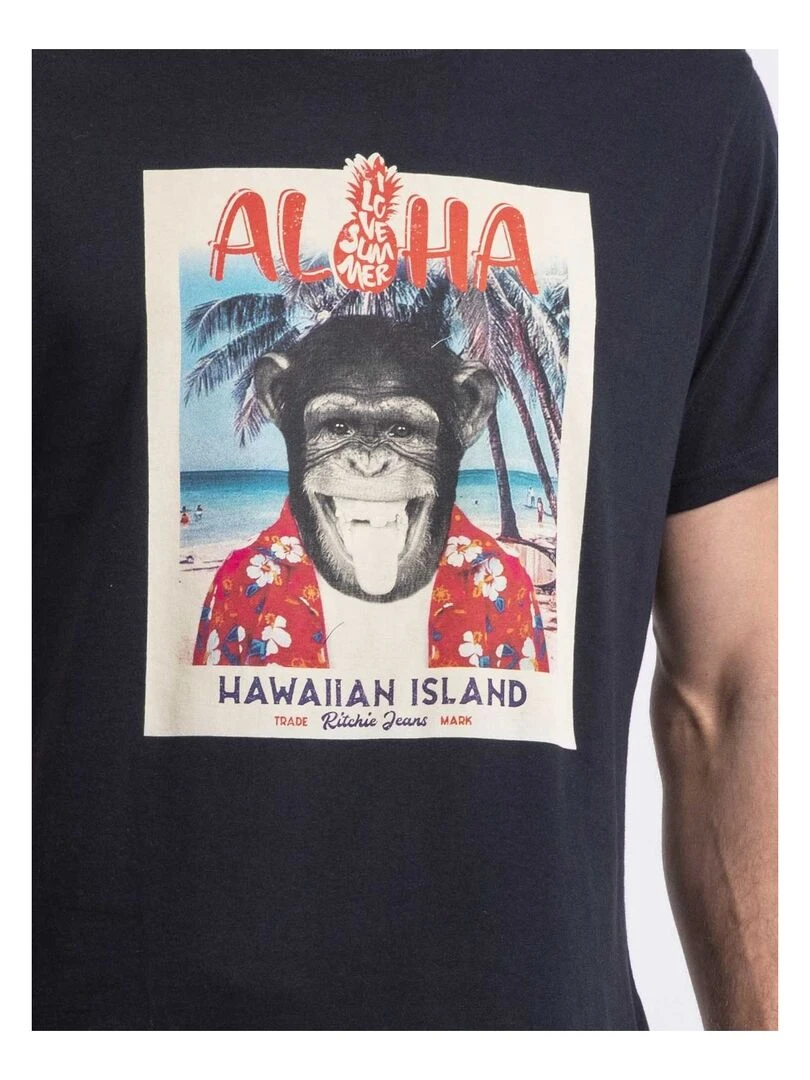 T shirt col rond NIPAGOLO   Bleu marine