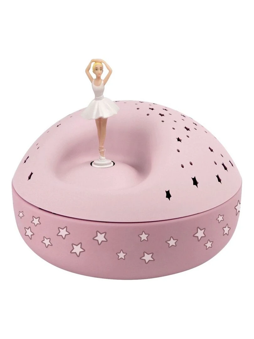 Veilleuse projecteur d'étoiles musical ballerine rose (12 cm) Rose