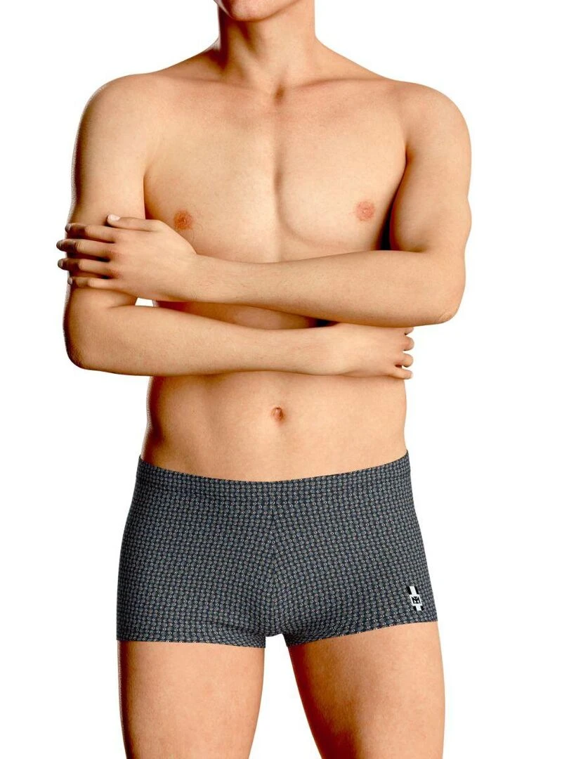 Boxer de bain pour homme couleur bleu imprimé abstrait Bleu